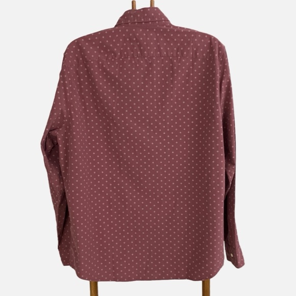 Abercrombie & Fitch Stretch Men’s Button Down Shirt Size XXL Burgundy Print NWT - Picture 2 of 10